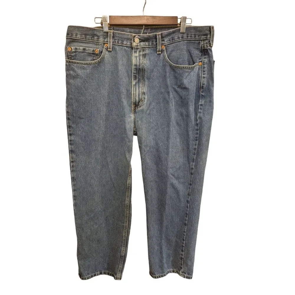 LEVIS 550 Men's  Fit Denim Blue Jeans 44x30‎ Made In USA Rise 14